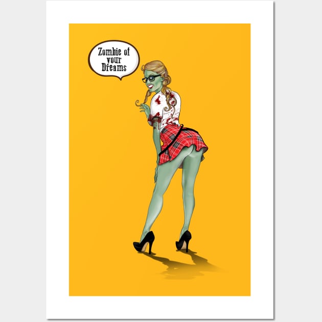 Zombie of your Dreams Pinup Wall Art by beaugeste2280@yahoo.com